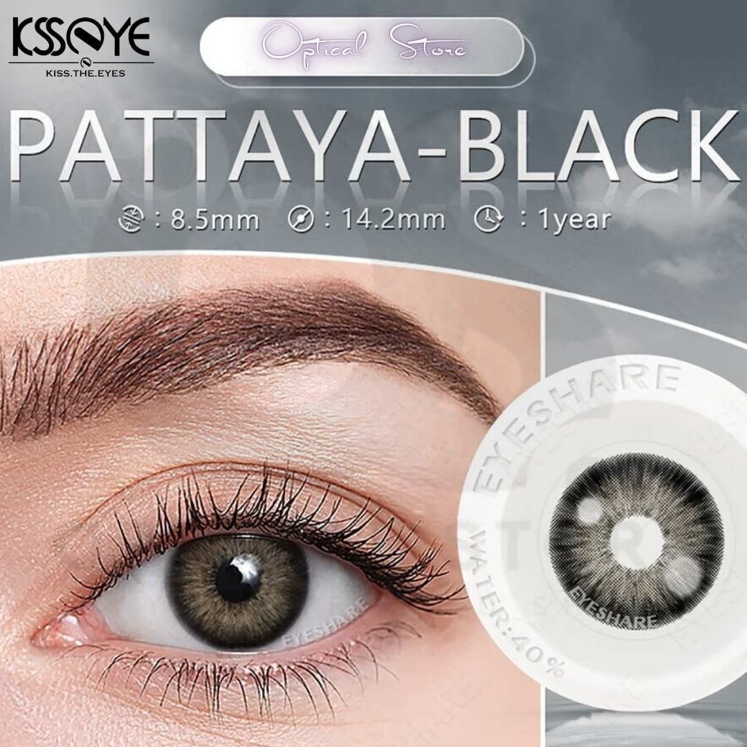 Picture of KSSEYE Pattaya Black Natural Color Contact lens with regular Kit box for men and women. Ksseye Pattaya Series. #pattaya.black