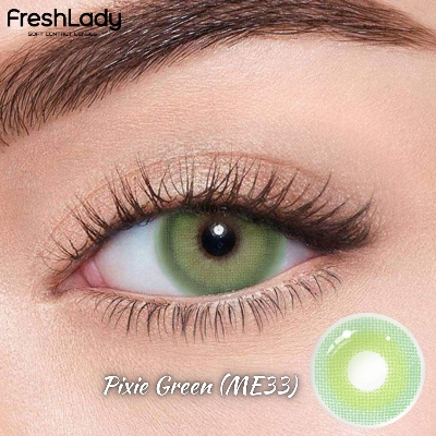 Picture of New Freshlady Pixie Green Color Contact Lens With regular kit box for men & women. 1 pair Freshlady Color Contact Lens For Eye makeup/Eye Fashion. Freshlady Pixie Series. #pixie