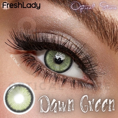 Picture of Freshlady Dawn Green Color Contact Lenses with Regular Kit Box  for men & women. 1pair Dawn Green Color Contact Lens. Freshlady Dawn Green. #dawn.green