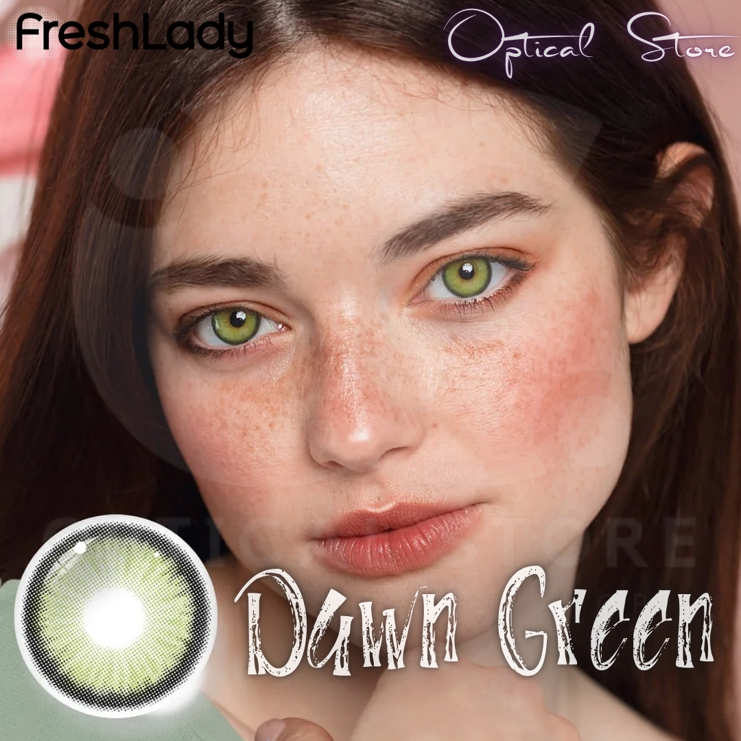 Picture of Freshlady Dawn Green Color Contact Lenses with Regular Kit Box  for men & women. 1pair Dawn Green Color Contact Lens. Freshlady Dawn Green. #dawn.green