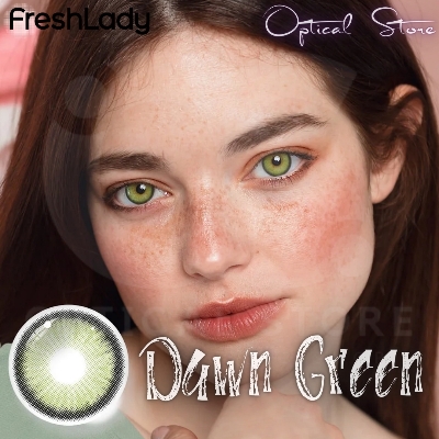 Picture of Freshlady Dawn Green Color Contact Lenses with Regular Kit Box  for men & women. 1pair Dawn Green Color Contact Lens. Freshlady Dawn Green. #dawn.green