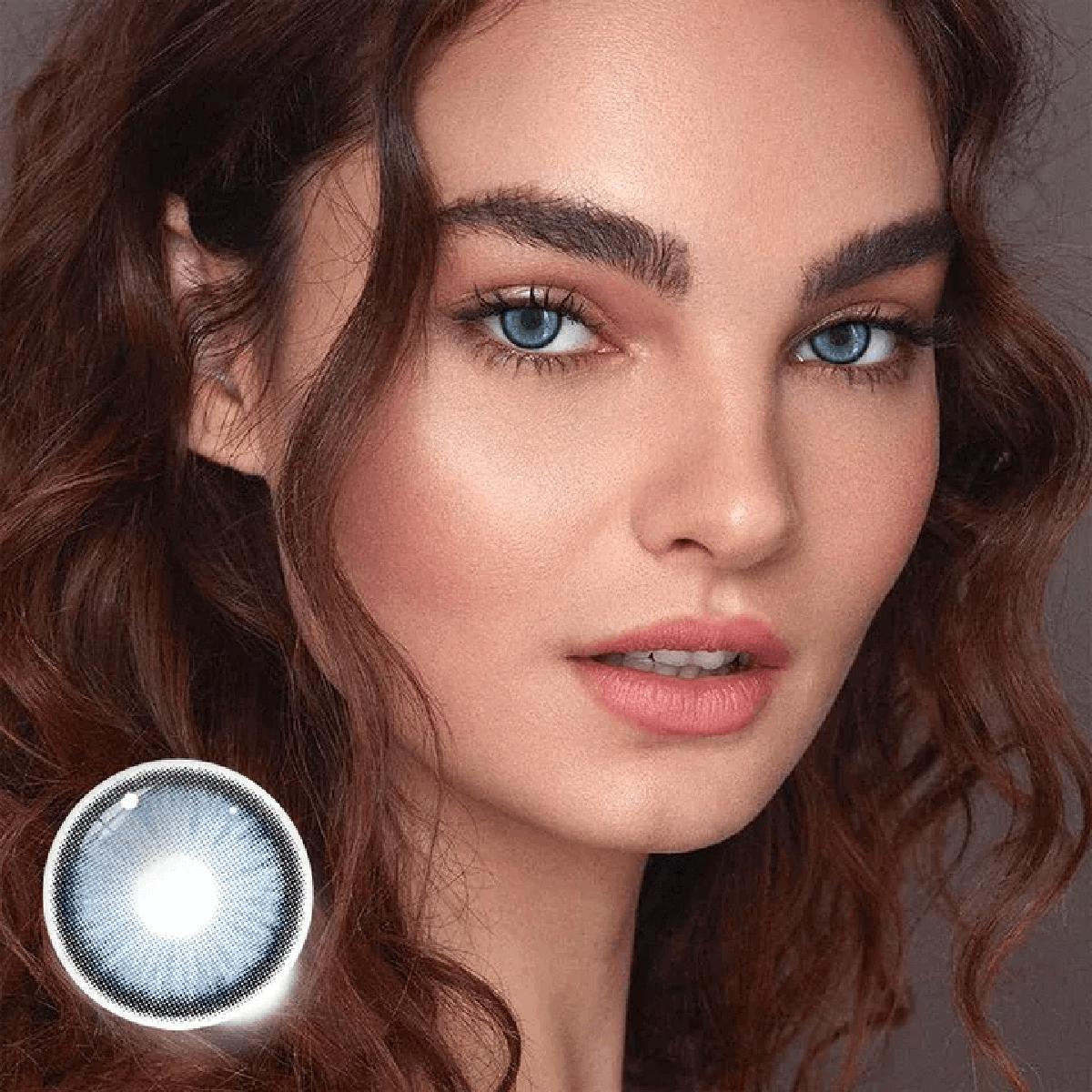 Picture of Freshlady dawn blue Contact Lenses, Natural Color Lens Eyes Yearly Color Contact Lenses For Eyes big beauty Contact Lenses Eye Cosmetic Color eyes Unisex Lareen Cosmetic Contact Lenses