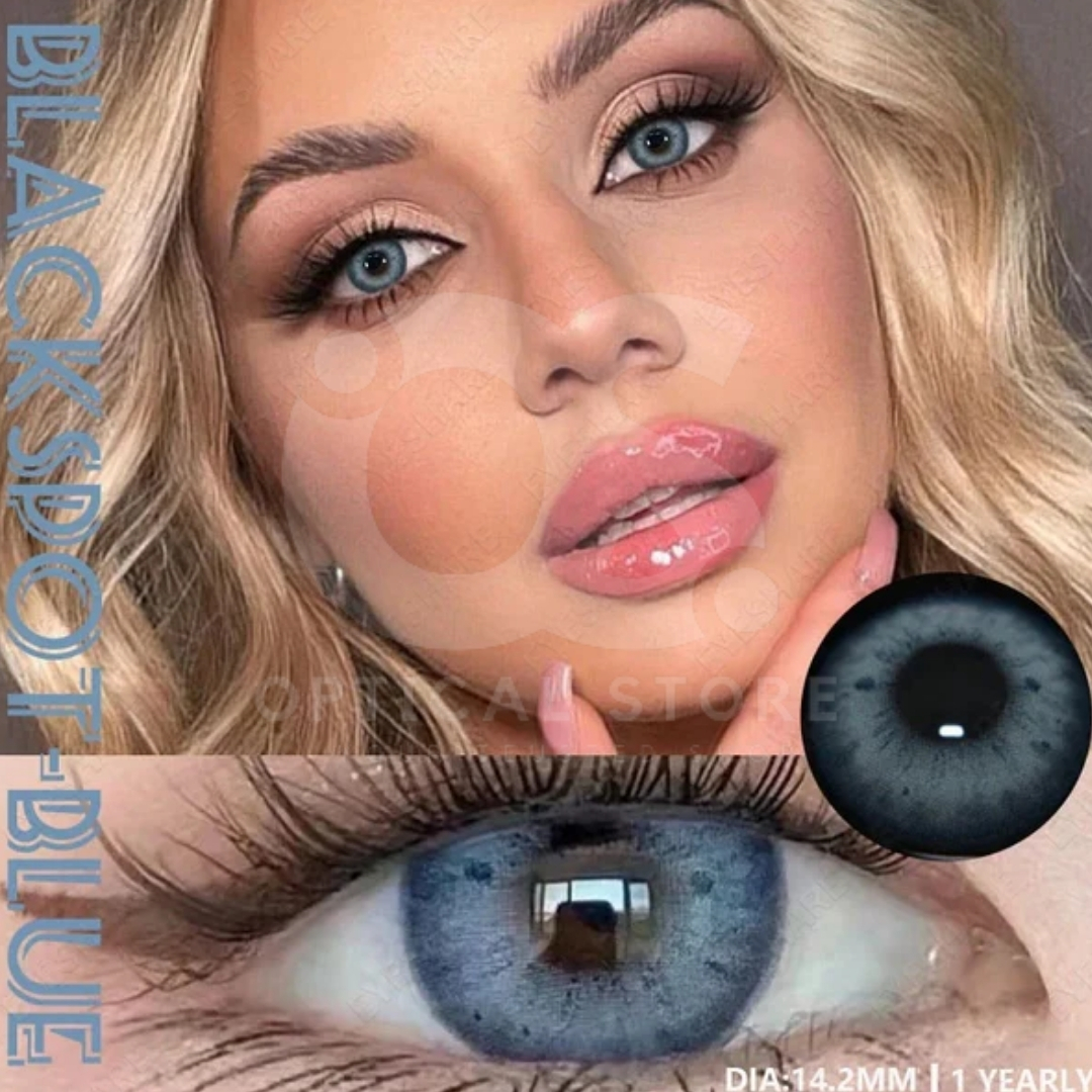Picture of KSSEYE BlackSpot/HC2 Blue Color Contact Lens for men & women. Eye Beauty Makeup Contact Lenses. Ksseye Blackspot Series. #Hc2.Blue