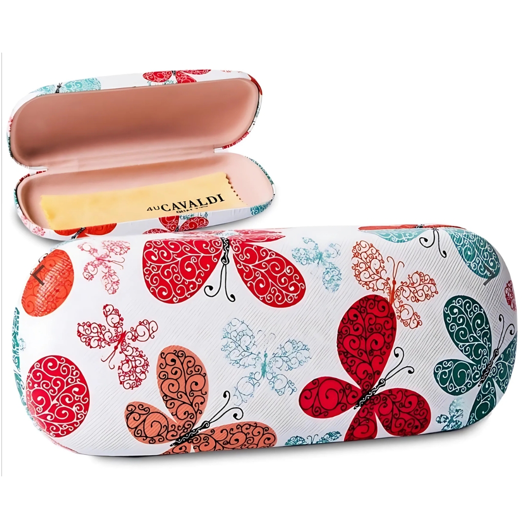 Picture of Glossy/Matt Butterfly Design Hard Shell Eyeglass Case, Protective Case for Glasses and Sunglasses #glossy
