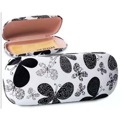 Picture of Glossy/Matt Butterfly Design Hard Shell Eyeglass Case, Protective Case for Glasses and Sunglasses #glossy