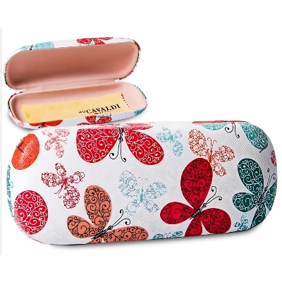 Picture of Glossy/Matt Butterfly Design Hard Shell Eyeglass Case, Protective Case for Glasses and Sunglasses #glossy