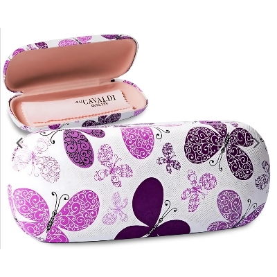 Picture of Glossy/Matt Butterfly Design Hard Shell Eyeglass Case, Protective Case for Glasses and Sunglasses #glossy