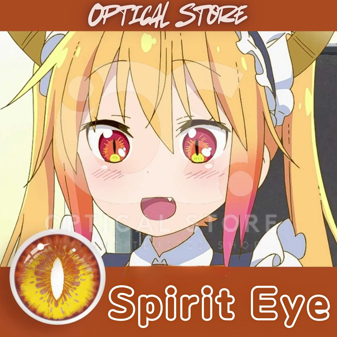 Picture of Halloween Spirit Eye/Dragon Maid (Orange) Colored Contact Lenses With Regular kit Box for Men And Women 1pair Halloween Color contact lens for Halloween Party,Cosplay,Anime and Costumes. Halloween Contact lens. #spirirt.eye