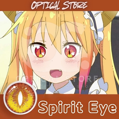 Picture of Halloween Spirit Eye/Dragon Maid (Orange) Colored Contact Lenses With Regular kit Box for Men And Women 1pair Halloween Color contact lens for Halloween Party,Cosplay,Anime and Costumes. Halloween Contact lens. #spirirt.eye
