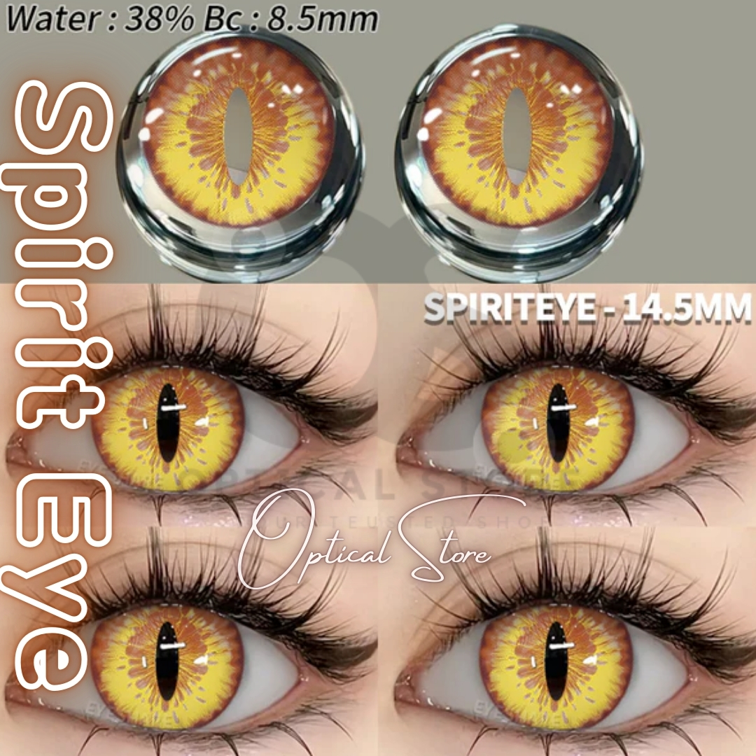 Picture of Halloween Spirit Eye/Dragon Maid (Orange) Colored Contact Lenses With Regular kit Box for Men And Women 1pair Halloween Color contact lens for Halloween Party,Cosplay,Anime and Costumes. Halloween Contact lens. #spirirt.eye