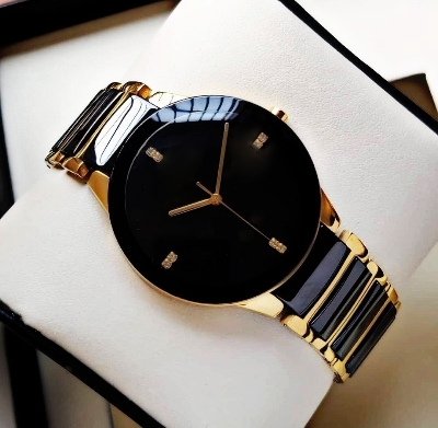 Picture of New Collection Stainless Steel chain Couple gold & black watch with box - Watch For Women and man