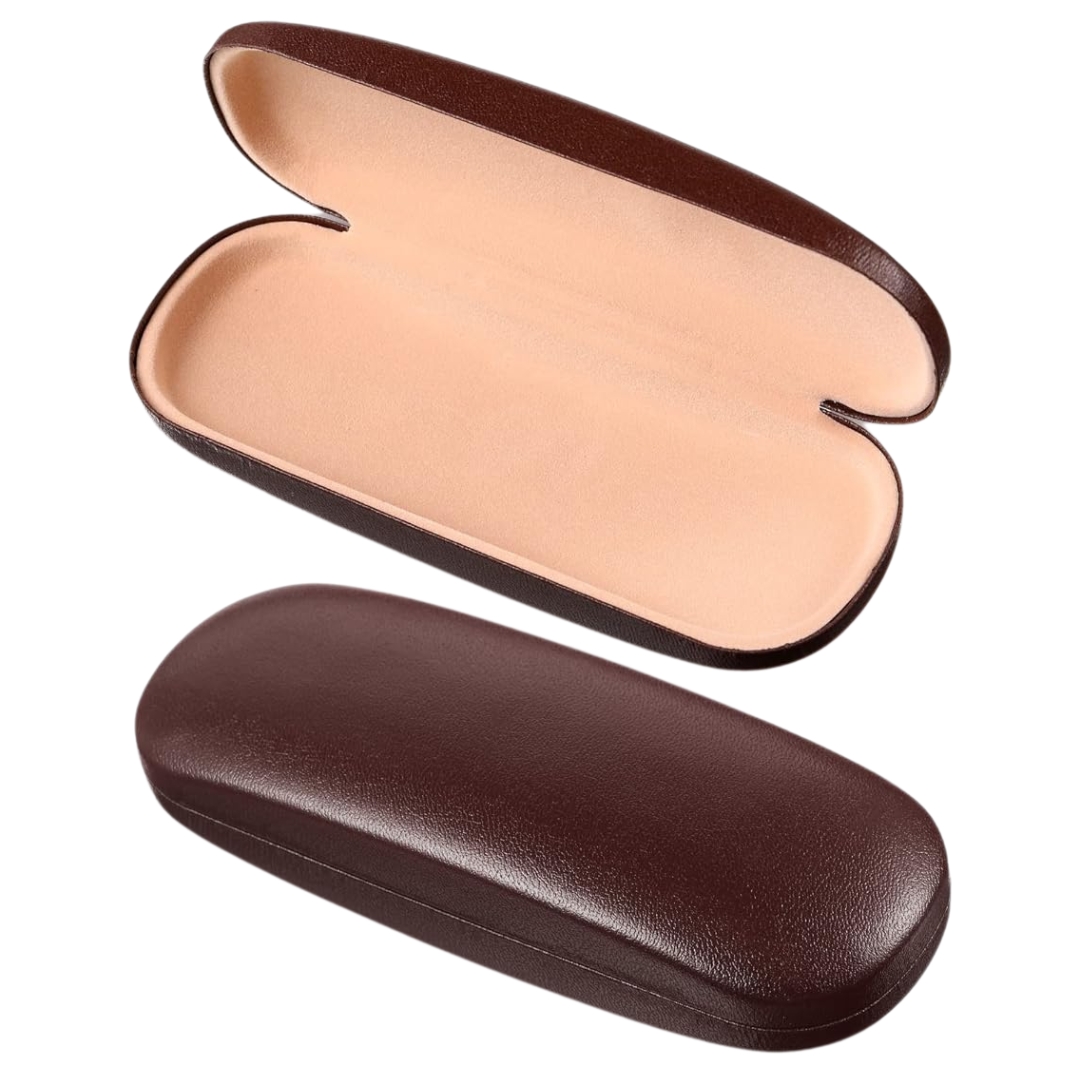 Picture of Glossy Hard Shell Eyeglasses Case, Portable Protective Glasses Cover Eyeglass Holder Box with Cleaning Cloth for Men Women HB6