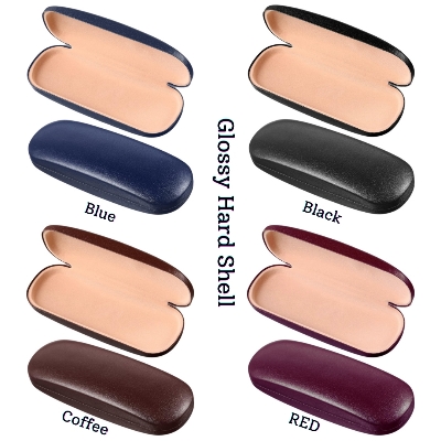 Picture of Glossy Hard Shell Eyeglasses Case, Portable Protective Glasses Cover Eyeglass Holder Box with Cleaning Cloth for Men Women HB6