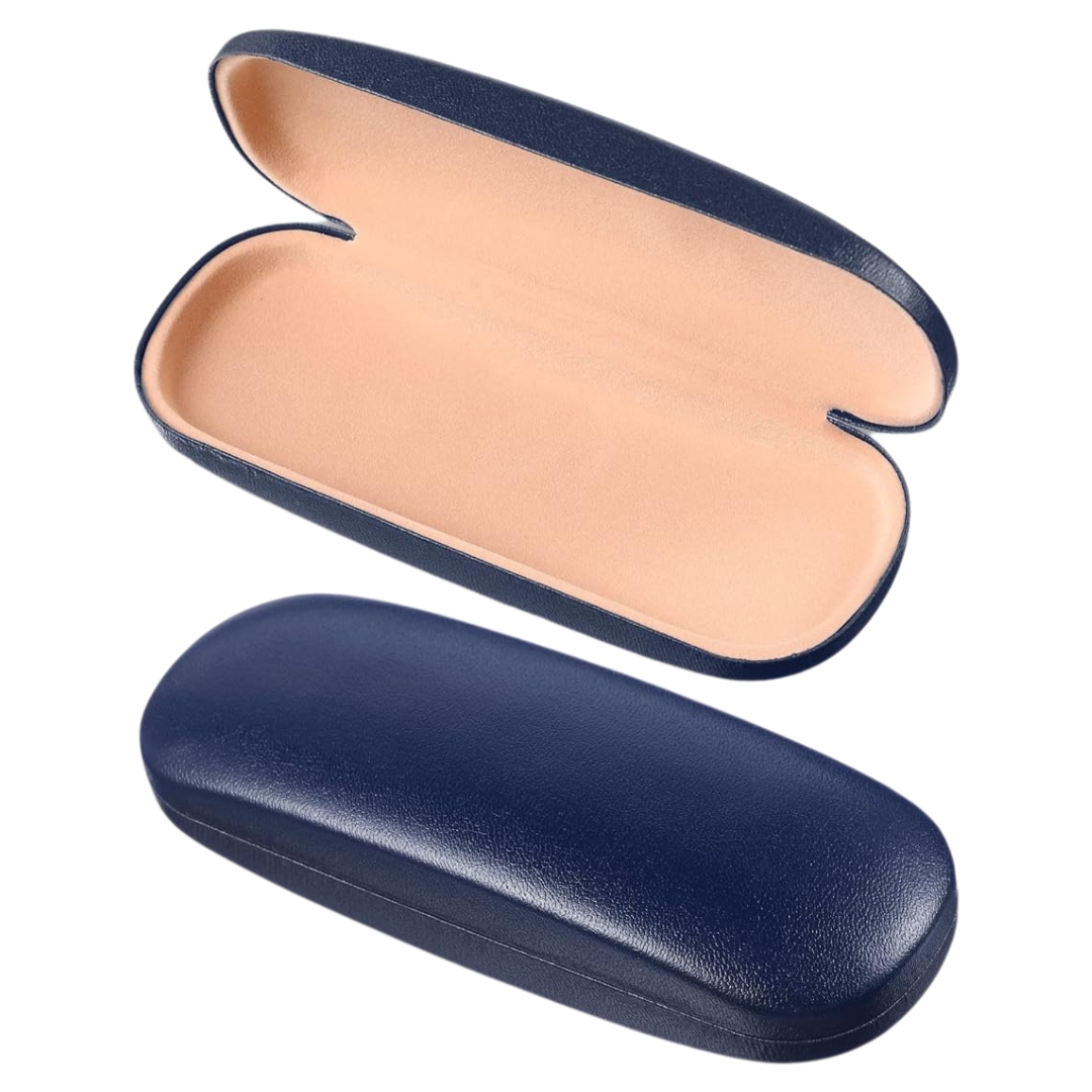 Picture of Glossy Hard Shell Eyeglasses Case, Portable Protective Glasses Cover Eyeglass Holder Box with Cleaning Cloth for Men Women HB6