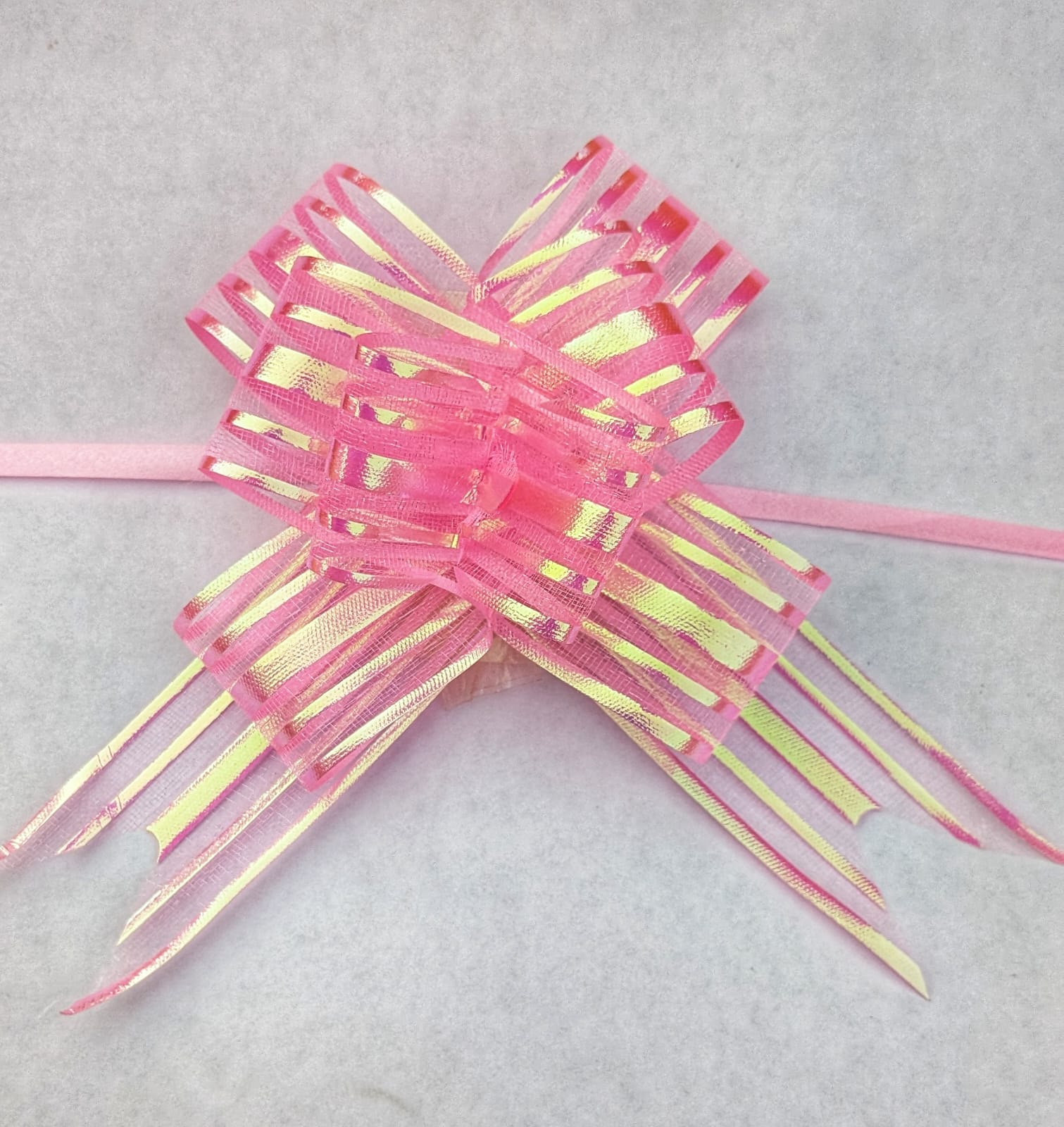 Picture of Gift Packing Pull Flower Ribbon for Gift Wrap and Decoration Multicolour Medium Size Gift Flower Ribbon
