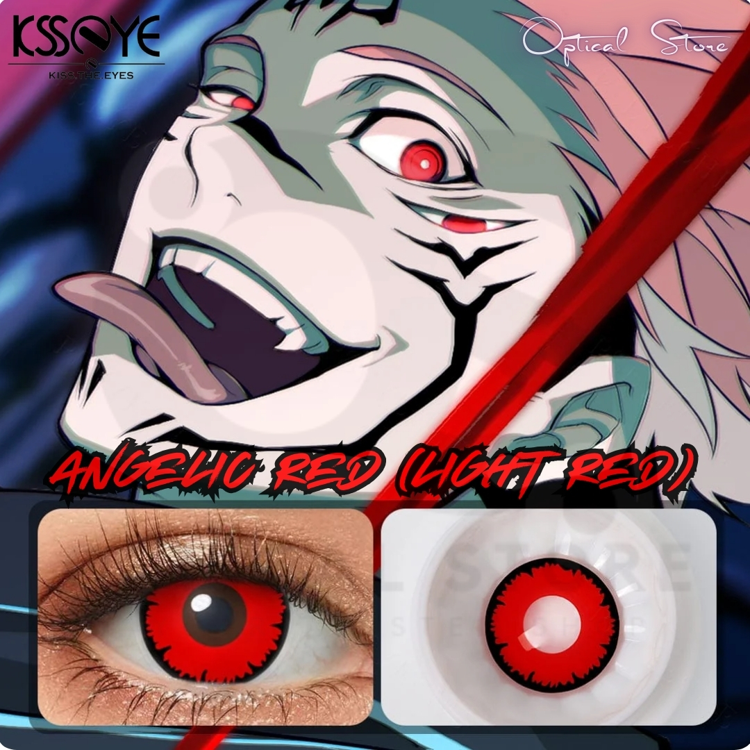 Picture of New Halloween Exclusive Angelic RED (Lighht Red) Color Contact Lens With Regular Kit Box For Men And Women. 1Pair Angelic Red (Light Red) Contact Lens For Halloween party, Cosplay,Anime And Costumes. #Light.red