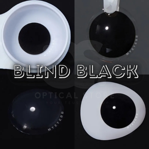 Picture of Cosplay Blind Black Color Contact Lenses With Regular Kit Box.For Men & Women.1pair Blind Black Halloween,Cosplay Party And Anime Costume. Halloween Contact Lens. #blind.black