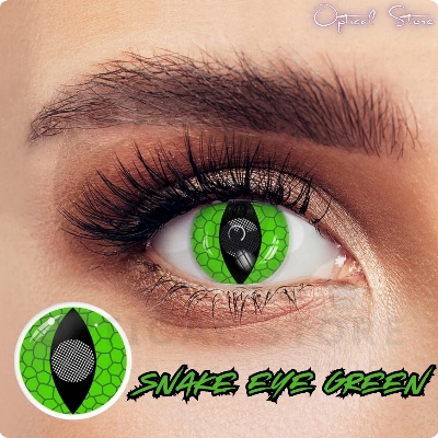 Picture of New Halloween Exclusive Snake Eye Green Color Contact lens with Regular Kit Box For Men & Women. 1Pair Snake Eye Green Color Contact Lens For Halloween Party,Cosplay,Anime and Costumes. Halloween Contact Lens #snake.eye.green.