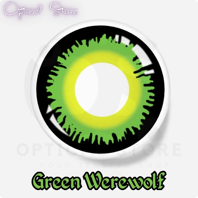 Picture of New Halloween Exclusive Green Werewolf(YS-10 Green) Cosplay Color Contact Lens With regular Kit Box for Men & women. ! pair Green Werewolf (Ys-10 Green) Color Contact Lens For Halloween Party,Cosplay,Anime &  Costumes. Halloween Contact Lens. #Ys10.green