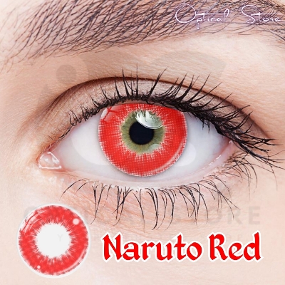 Picture of New Halloween Exclusive Naruto RED Color Contact Lens With regular Kit Box For Men & Women. 1pair Naruto Red Color Contact Lens For Cosplay,halloween Party,Anime And Costumes. Halloween Contact Lens. #Naruto.Red