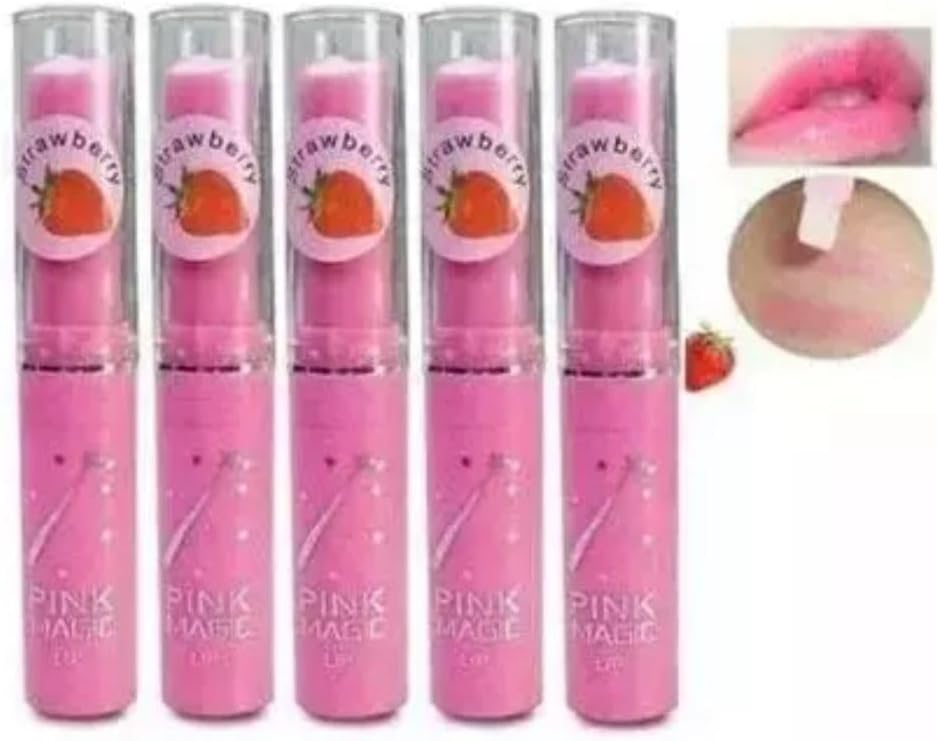 Picture of Pink Magic Strawberry Lip Balm Color Transforming Lip Balm 5 ps
