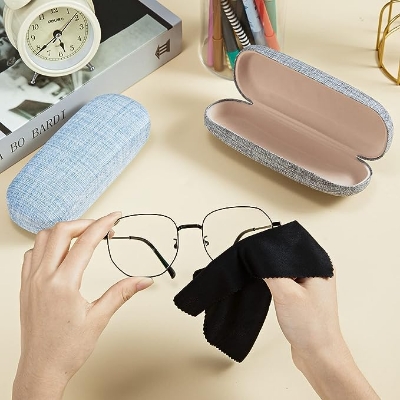 Picture of New Vimiss and Butterfly Design Printed Matt Hard Shell Glasses Case, Portable Protective Glasses Cover Eyeglasses Holder Box with Cleaning Cloth for Men Women #vimiss