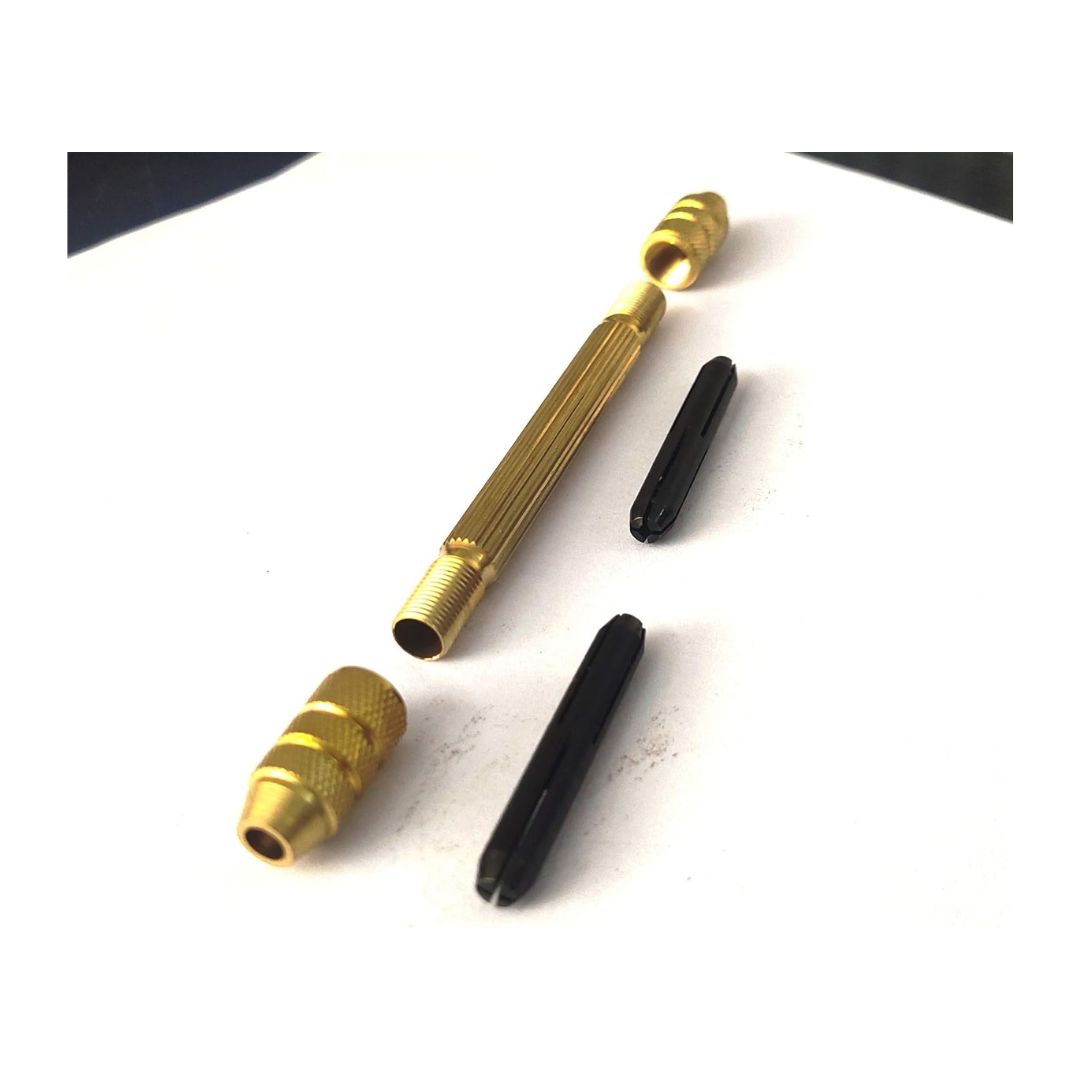 Picture of Precision Round Brass Double End Pin Vises 0-3 mm Capacity Jewelry Watch Tool & Wood Working 4.5" Inches long