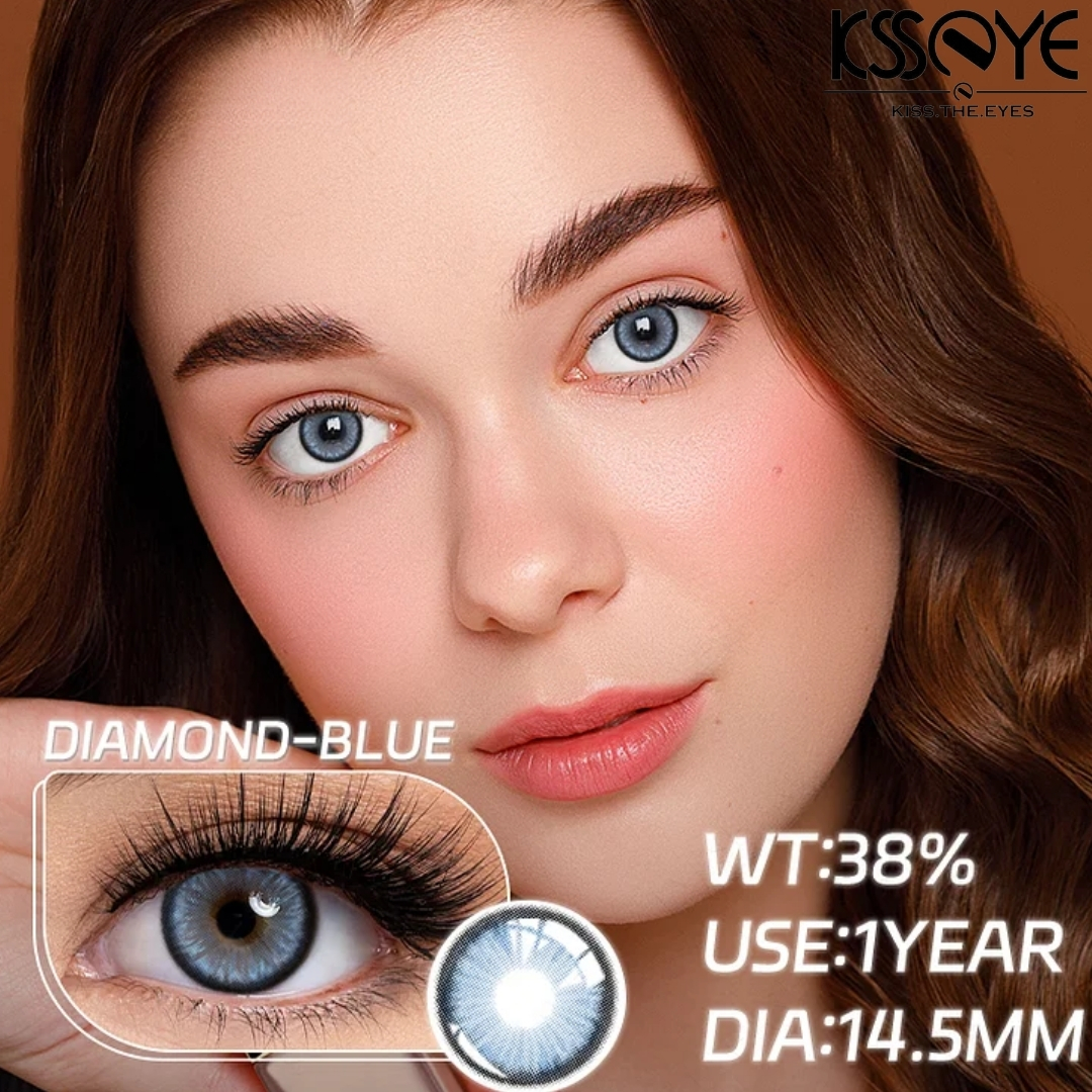 Picture of New Ksseye Diamond/Norko Blue Color Contact Lens With Regular Kit Box For Men and Women. 1 Pair Ksseye Color Contact Lens For Eye Makeup and Cosmetics.Ksseye Diamond Series. #diamond