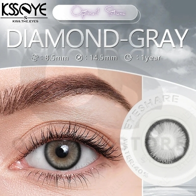 Picture of KSSEYE Diamond/Norko Gray Color Contact Lens with regular Kit Box For men & Women. Ksseye Diamond Series. #Norko.gray