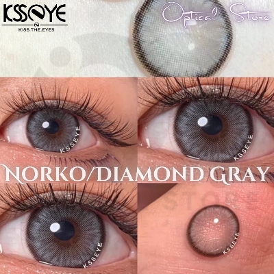 Picture of KSSEYE Diamond/Norko Gray Color Contact Lens with regular Kit Box For men & Women. Ksseye Diamond Series. #norko.gray