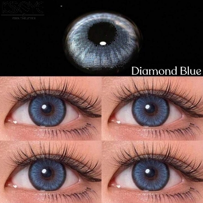 Picture of New Ksseye Diamond/Norko Blue Color Contact Lens With Regular Kit Box For Men and Women. 1 Pair Ksseye Color Contact Lens For Eye Makeup and Cosmetics.Ksseye Diamond Series. #diamond