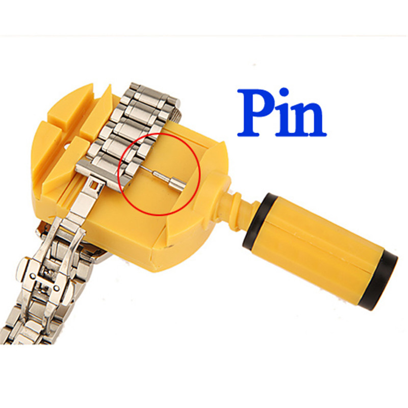 Picture of Watch Band Link Pin Remover Tool Set (Full Set) Hammer Punch Pins with Orange Strap Holder for Watch 3 Repair tools