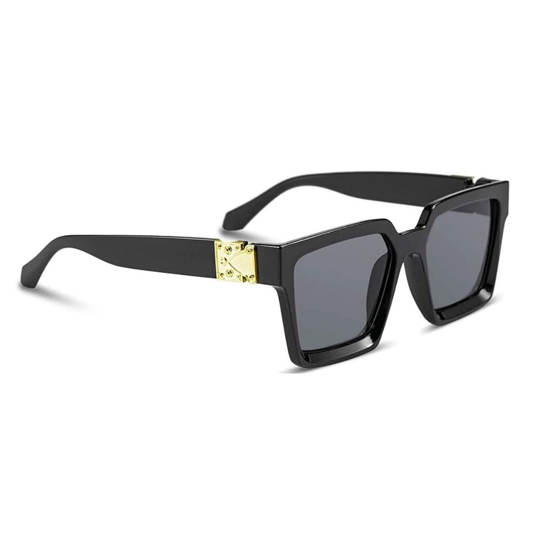 Picture of Sunglasees UV Protection Rectangular Stylish Sun Glasses for Men Women Black Lens
