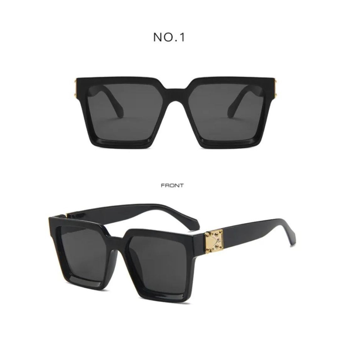 Picture of Sunglasees UV Protection Rectangular Stylish Sun Glasses for Men Women Black Lens