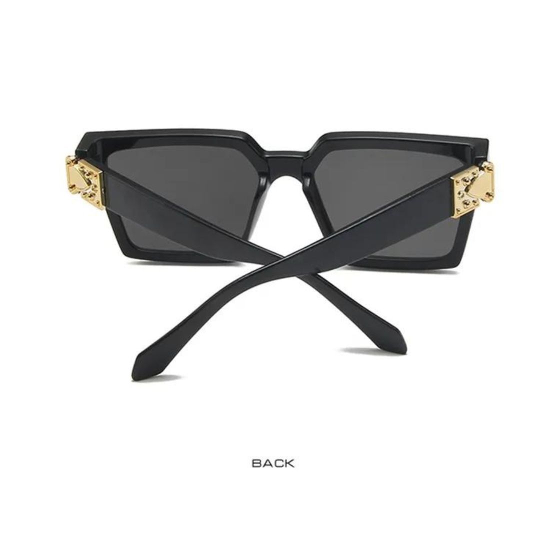 Picture of Sunglasees UV Protection Rectangular Stylish Sun Glasses for Men Women Black Lens