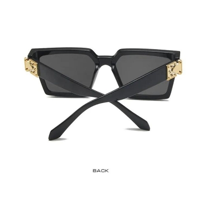 Picture of Sunglasees UV Protection Rectangular Stylish Sun Glasses for Men Women Black Lens