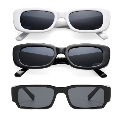 Picture of Retro Rectangle Square Frame Sunglasses for Summer Outdoor Sun Protection. Retro Rectangle Square Frame Vintage Sunglasses For Men & Women. Retrio Clebrity Sunglasses. #tt2