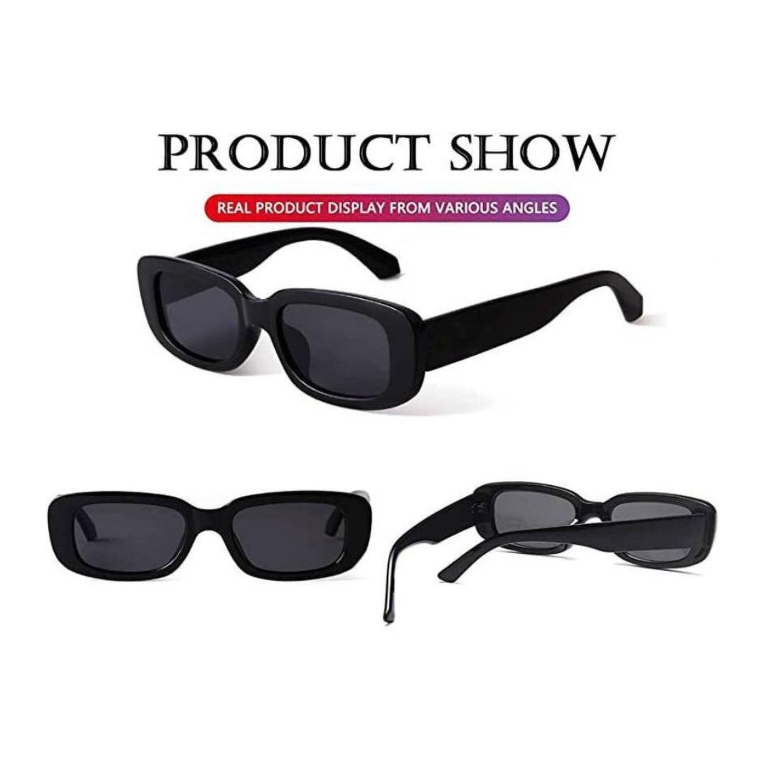 Picture of Retro Rectangle Square Frame Sunglasses for Summer Outdoor Sun Protection. Retro Rectangle Square Frame Vintage Sunglasses For Men & Women. Retrio Clebrity Sunglasses. #tt2