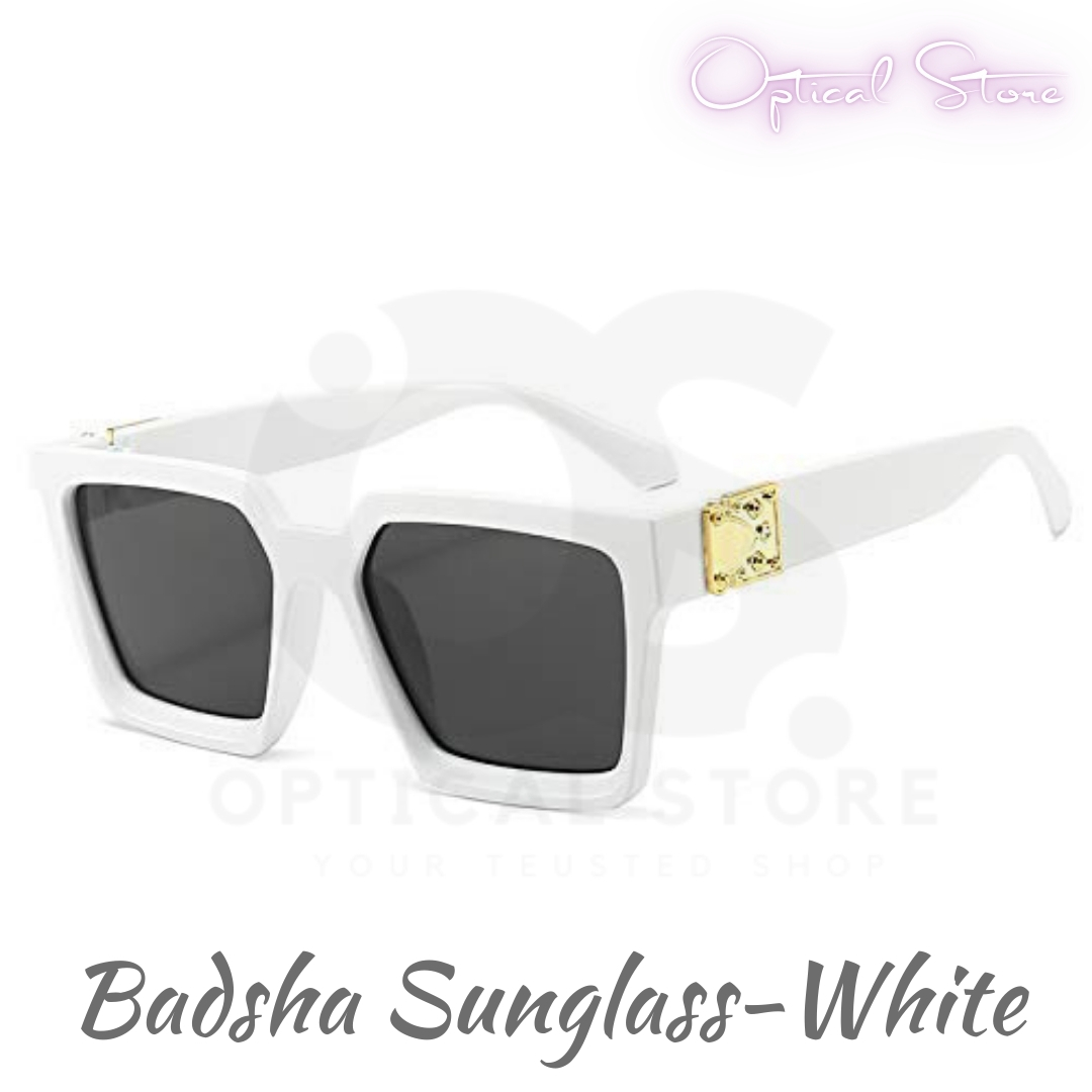 Picture of New BADSHAH Square White Sunglasses Trendy Look Very Stylish Sunglasses for men & women. 1pcs new trendy look very stylish Badsha square sunglass. Badsha Stylish Sunglass. #badsha.white