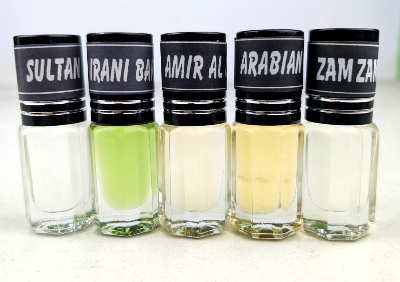 Picture of Arabian Fragrance Traditional Attar 5pcs different Fragrance combo attar perfume for Mens Non-alcohol Halal Perfume Package AA5
