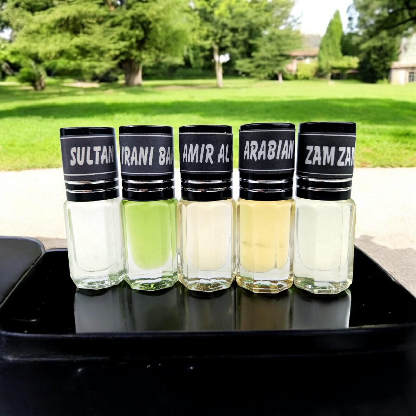 Picture of Arabian Fragrance Traditional Attar 5pcs different Fragrance combo attar perfume for Mens Non-alcohol Halal Perfume Package AA5