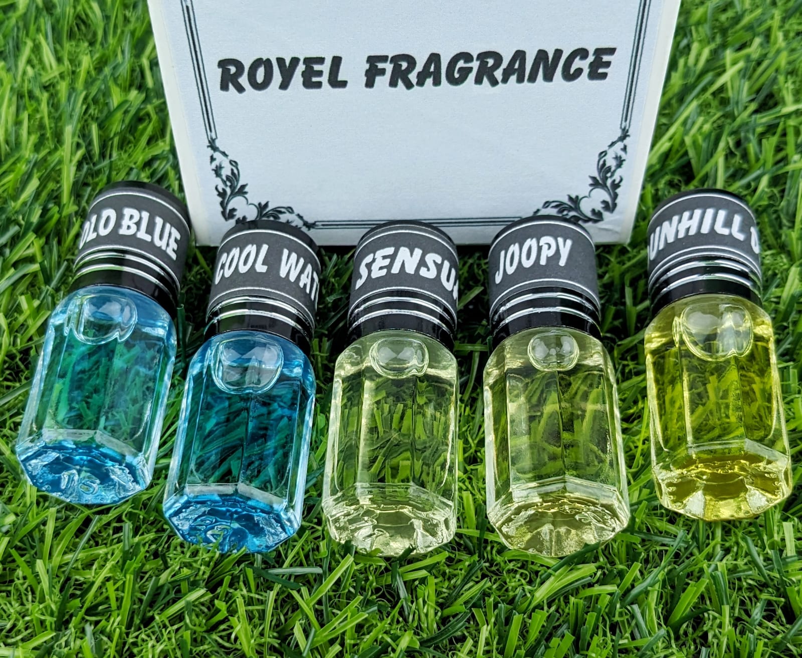 Picture of ROYEL Fragrance Traditional Attar 5pcs different Fragrance combo attar perfume for Mens Non-alcohol Halal Perfume Package RA5