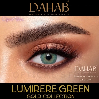 Picture of New DAHAB Lumirere Green Color Contact lens with Regular kit box For Men and Women.1pair Dahab Lumirere Green Color Contact Lens For Eyefashion/Eye Makeup Cosmetics.Dahab Gold Collection. #lumirere.green