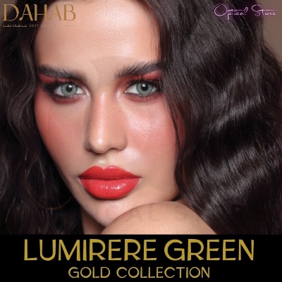 Picture of New DAHAB Lumirere Green Color Contact lens with Regular kit box For Men and Women.1pair Dahab Lumirere Green Color Contact Lens For Eyefashion/Eye Makeup Cosmetics.Dahab Gold Collection. #lumirere.green