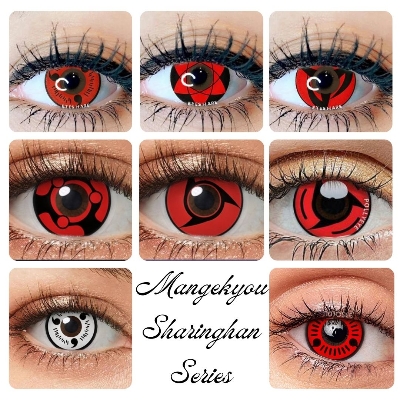 Picture of New Naruto Mangekyou Sharinghan Eyes Contact Lens With Regular Kit Box For Men & Women. 1pair Naruto Mangekyou Sharinghan Eyes Contact Lens For Anime Costume & Cosplay.Naruto Mangikyou Sharinghan Series. Anime Contact Lense. #sharinghan