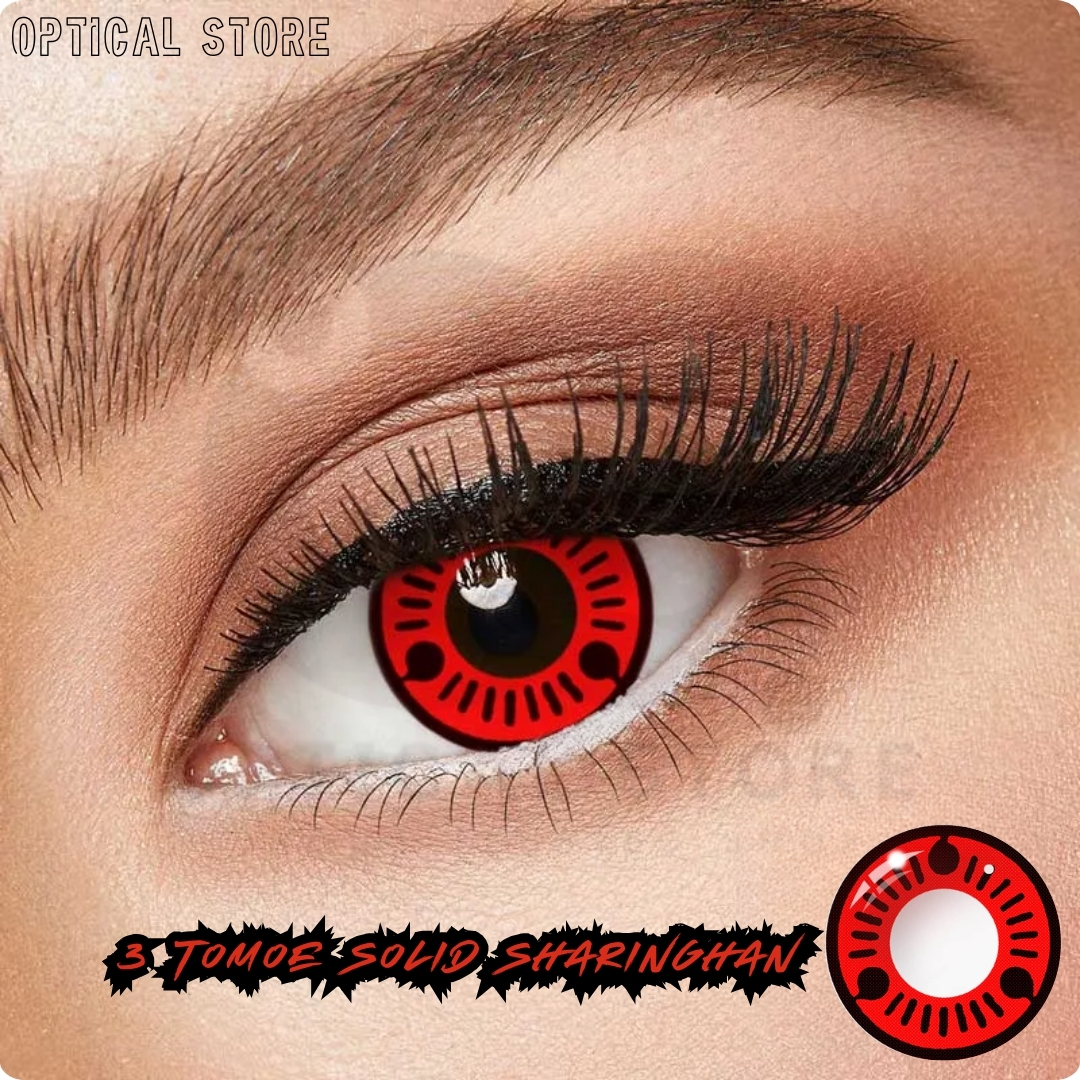 Picture of New Naruto Mangekyou Sharinghan Eyes Contact Lens With Regular Kit Box For Men & Women. 1pair Naruto Mangekyou Sharinghan Eyes Contact Lens For Anime Costume & Cosplay.Naruto Mangikyou Sharinghan Series. Anime Contact Lense. #sharinghan