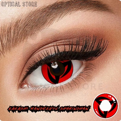 Picture of New Naruto Mangekyou Sharinghan Eyes Contact Lens With Regular Kit Box For Men & Women. 1pair Naruto Mangekyou Sharinghan Eyes Contact Lens For Anime Costume & Cosplay.Naruto Mangikyou Sharinghan Series. Anime Contact Lense. #sharinghan