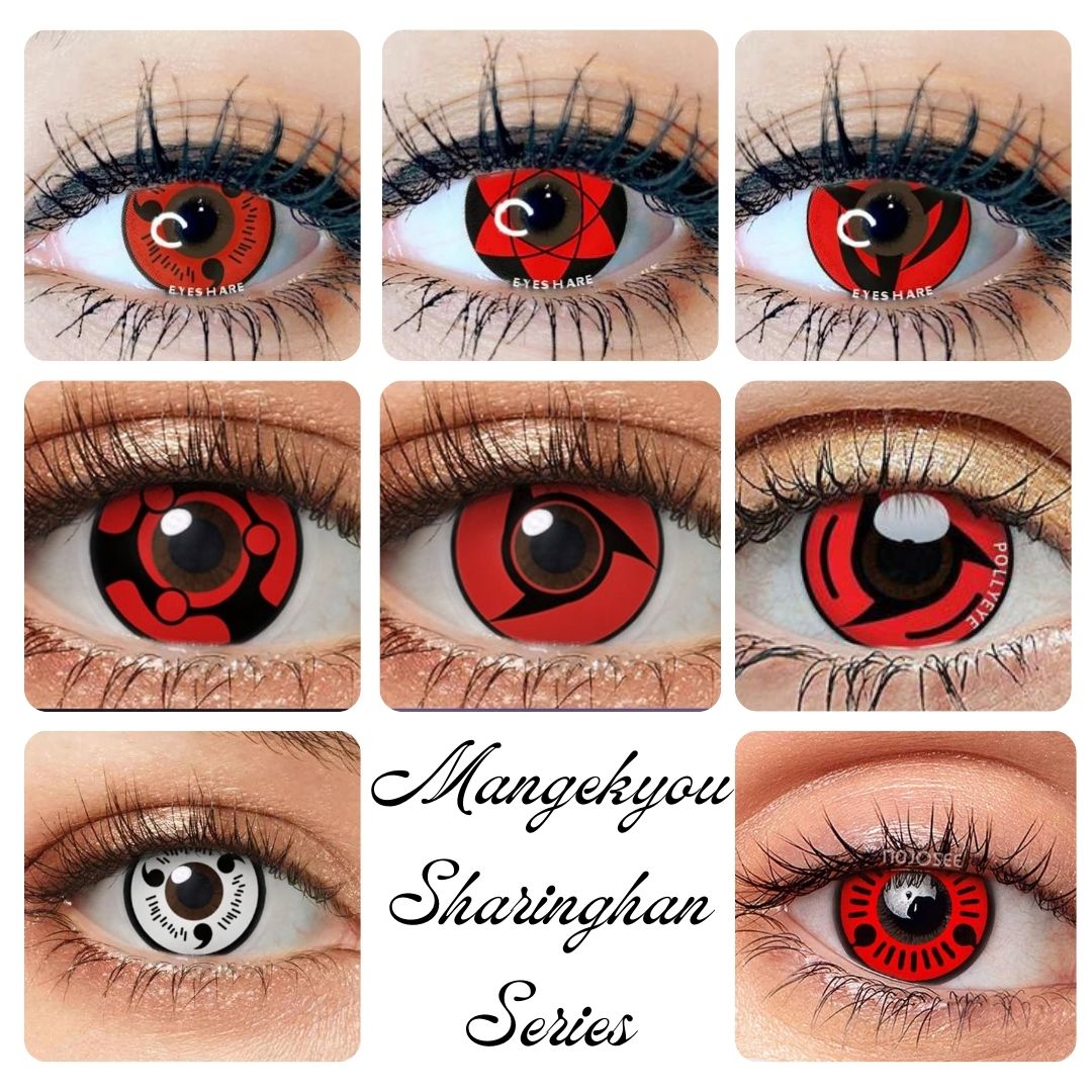 Picture of New Naruto Mangekyou Sharinghan Eyes Contact Lens With Regular Kit Box For Men & Women. 1pair Naruto Mangekyou Sharinghan Eyes Contact Lens For Anime Costume & Cosplay.Naruto Mangikyou Sharinghan Series. Anime Contact Lense. #sharinghan