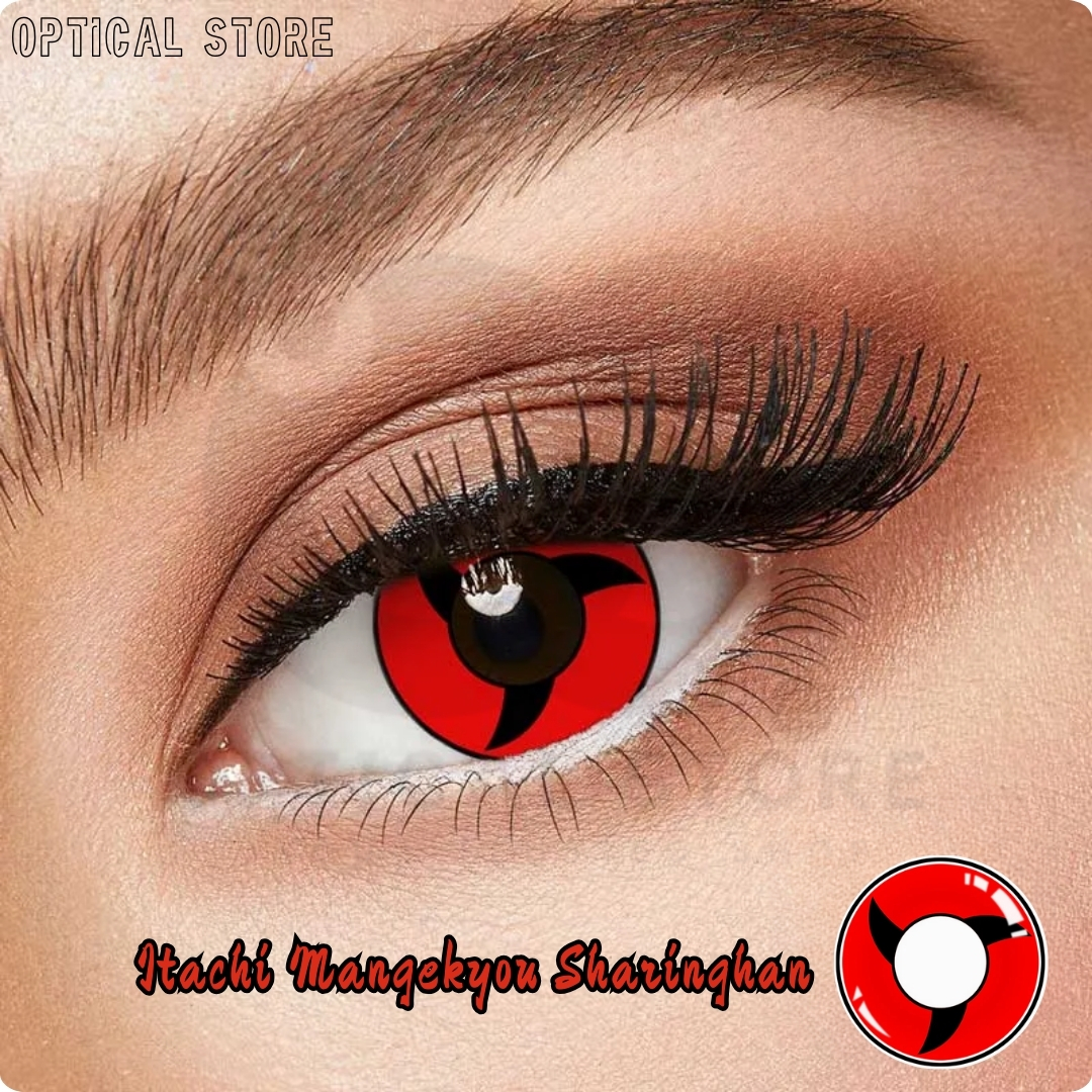 Picture of New Naruto Mangekyou Sharinghan Eyes Contact Lens With Regular Kit Box For Men & Women. 1pair Naruto Mangekyou Sharinghan Eyes Contact Lens For Anime Costume & Cosplay.Naruto Mangikyou Sharinghan Series. Anime Contact Lense. #sharinghan