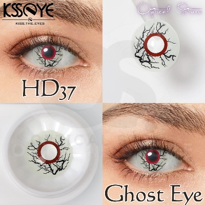 Picture of New Halloween Exclusive HD37 Ghost Eye Color Contact lens With regular Kit Box For men & women. 1 pair HD37 Ghost Eye Halloween Contact Lens for Halloween Party,Cosplay,Anime & Costumes. Halloween  Color Contact Lens. #HD37